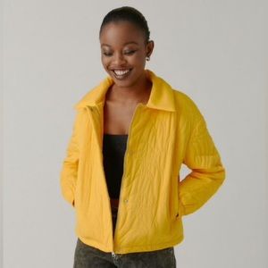 Urban Outfitters : Yellow Quilted Bomber Jacket | Size S | NWT